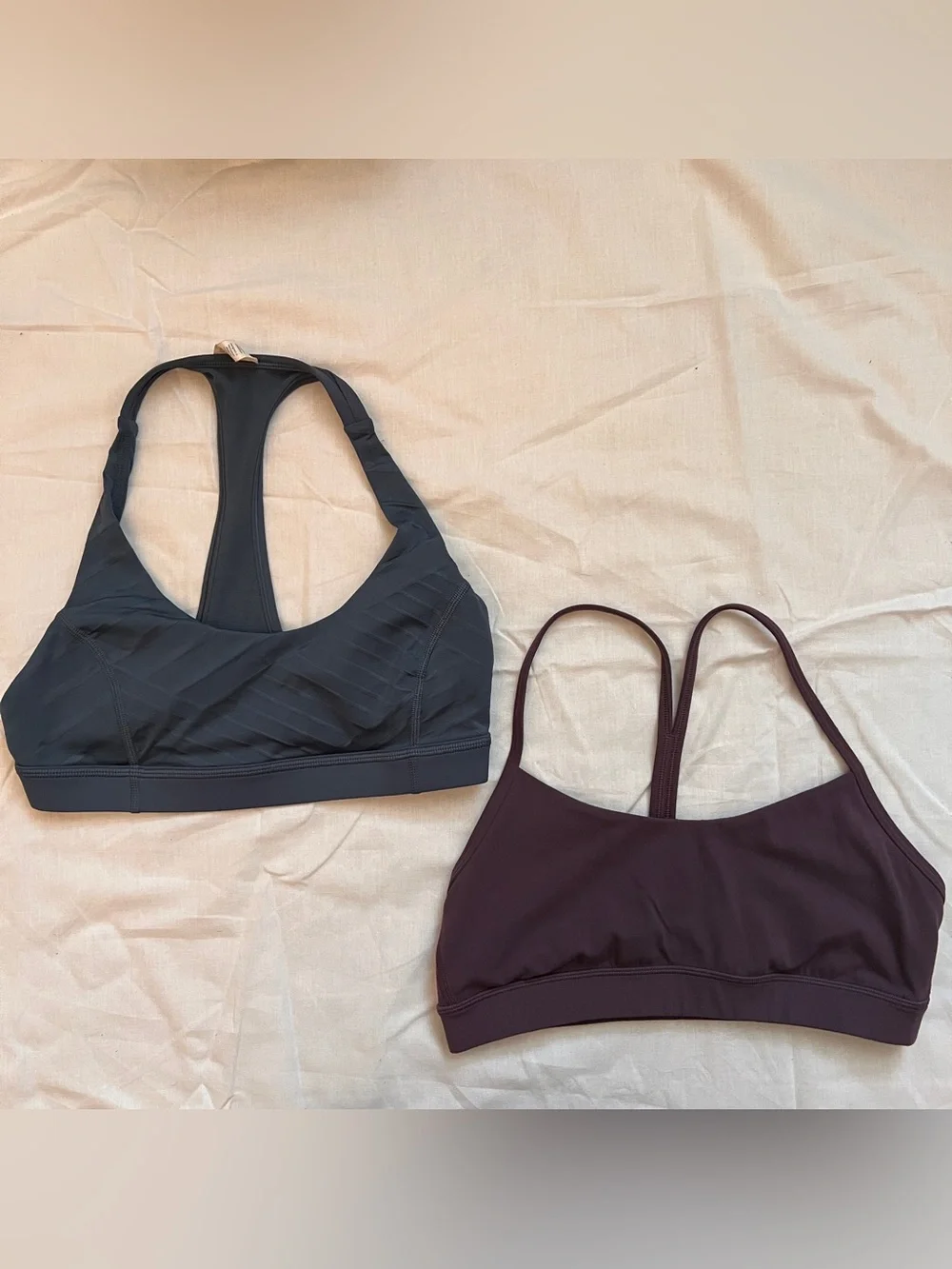 Lululemon Women’s 2 Sports Bras - Slate Blue sz 6 & Deep Plum sz 8
